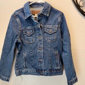 Port Authority Ladies Denim Jacket With Pink Embroidery undah logo - Size L‎